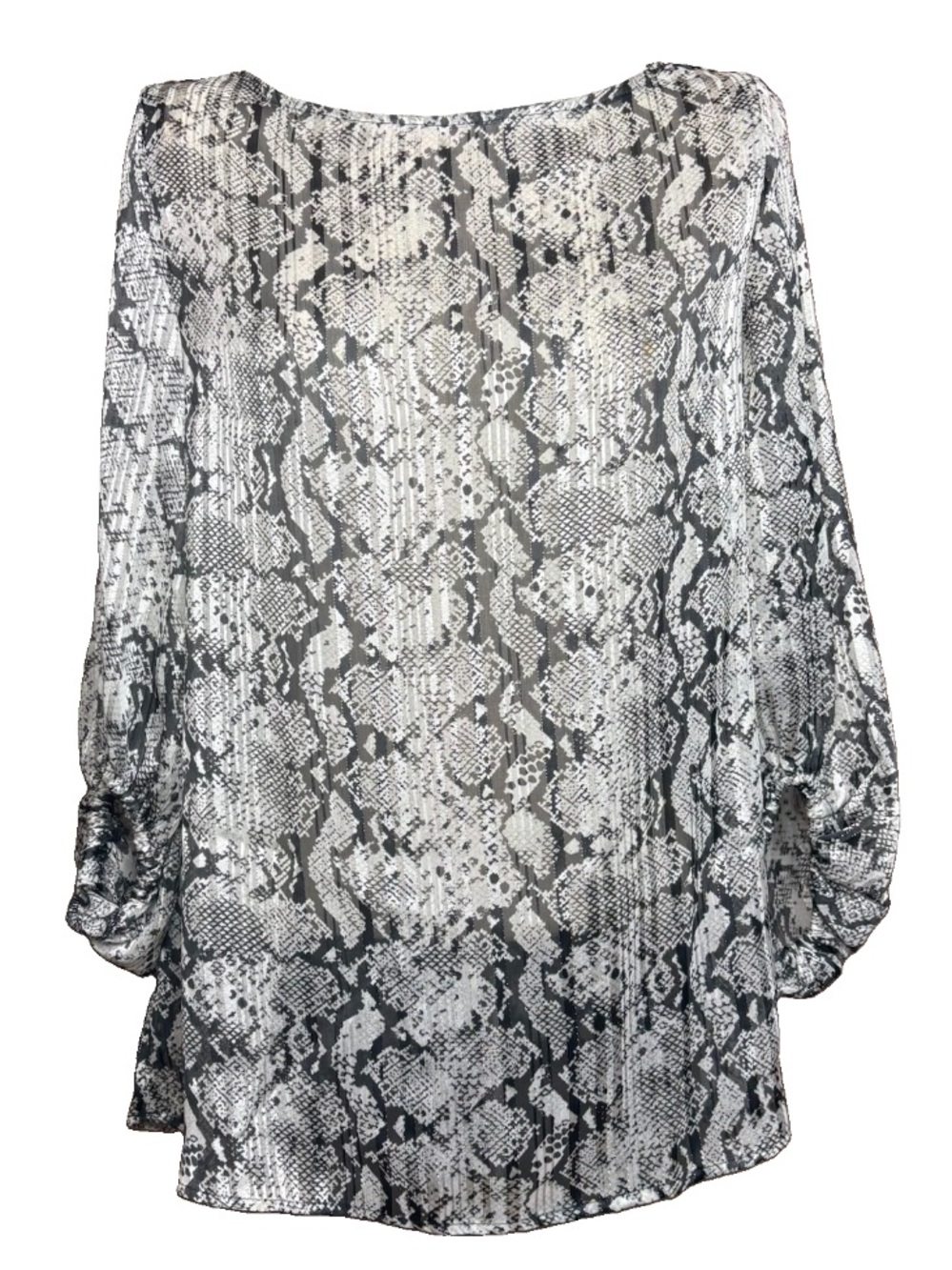 NWT Oddi Snakeprint Chiffon Blouse